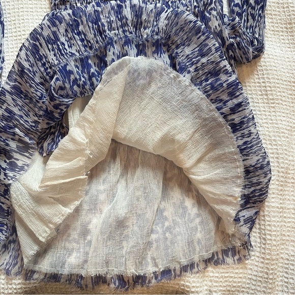 Etoile Isabel Marant sz 1 small Blue Patterned Womens Dress 100% silk boho flowy - Picture 9 of 9